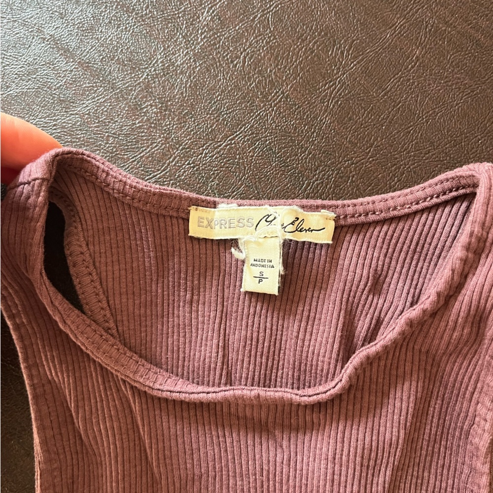 Express Mauve Ribbed Tank Top - Picture 2 of 5